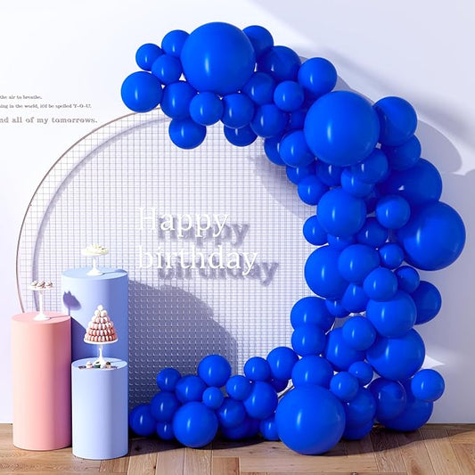 130PCS RoyalBlue Balloons, Latex Balloon Different Sizes 18/12/10/5 Inch, Helium Balloons with Ribbon, Party Balloon Set for Birthday Wedding Graduation Anniversary Baby Shower Decoration