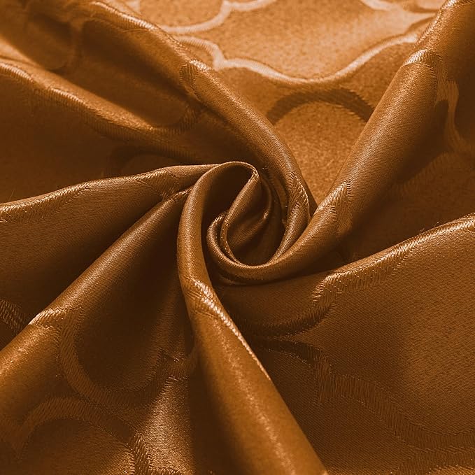 SASTYBALE Jacquard Thanksgiving Tablecloth Flower Pattern Polyester Table Cloth Spill Proof Dust-Proof Wrinkle Resistant Table Cover for Dining Decoration (Square, 52" x 52" (4-6 Seats), Brown)