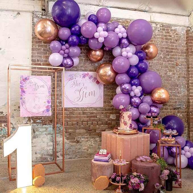 PartyWoo Dark Purple Balloons 85 pcs Different Sizes of 18 12 10 5 Inch Royal Purple Balloon Arch Kit Garland for Graduation Halloween Mardi Gras Baby Shower Birthday Party Decorations Purple-Y16