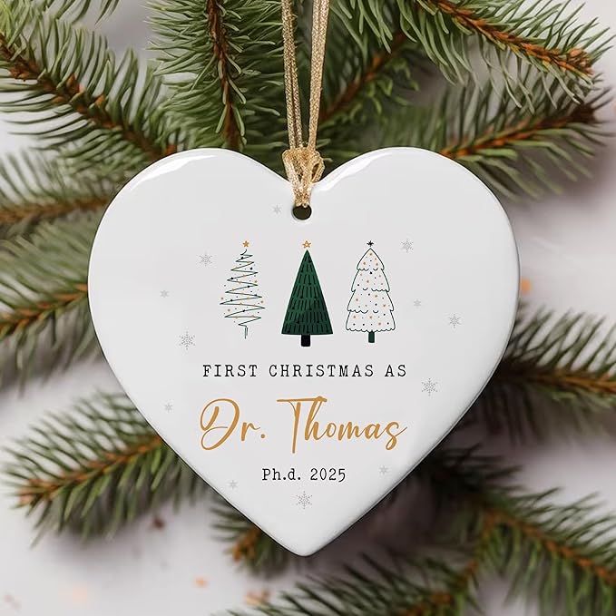 Personalized First Christmas As Doctor Christmas Ornaments 2025, Phd Graduation Gifts for Men Women, Custom Doctorate Grad Gifts, Phd Doctoral Graduation Ornament, Class of 2025, Dr Gift
