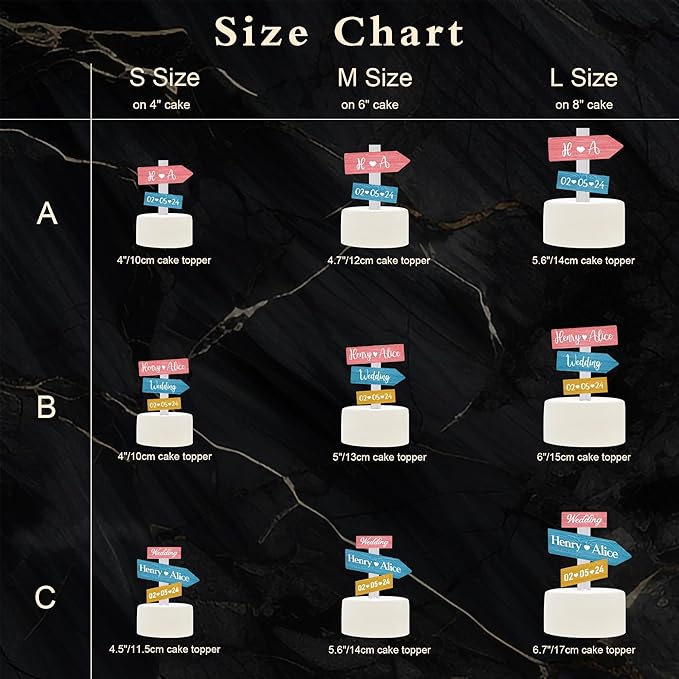 Personalized Rustic Wedding Cake Topper in Wood Custom Bride & Groom Names Initials Wedding Date Cake Decoration (Candy)