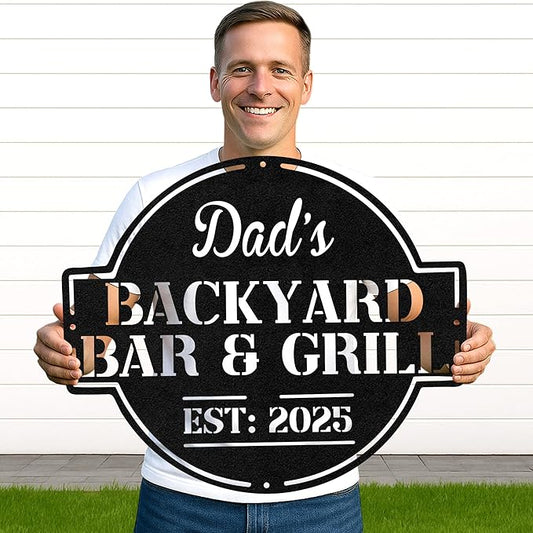 Custom BBQ Grill Metal Sign Personalized Name Wall Art for Outdoor Barbecue Patio Kitchen Backyard Decor Gift for Dad Husband Men Papa Grandpa Father Grilling Enthusiasts Family Lover Funny Gifts 61