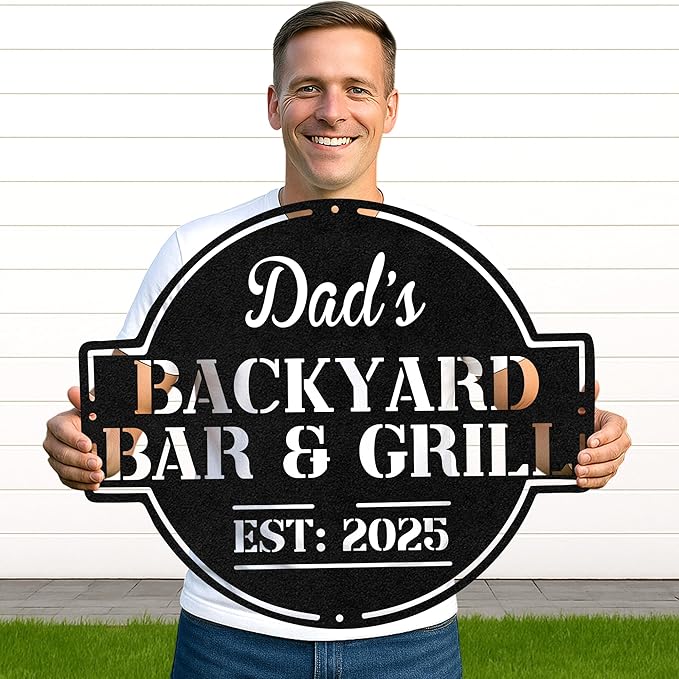 Custom BBQ Metal Sign Personalized Grill Name Wall Art for Outdoor Kitchen Patio Backyard Decor Fathers Gift for Dad Grandpa Husband Barbecue Smoker Area Sign, Grilling Lover Gifts 61