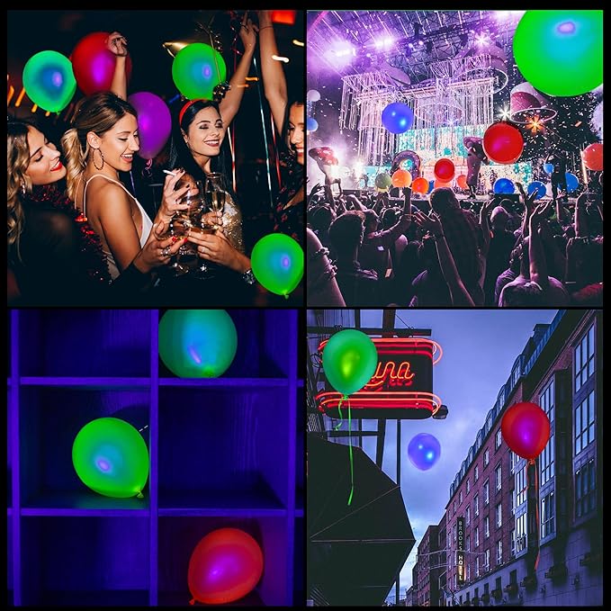 100 Pcs UV Neon Balloons, Blacklight Reactive Fluorescent Balloons 80s Theme Party Decorations Glow in the Dark for Birthday, Wedding, Neon Party, Glow Party Decorations Supplies