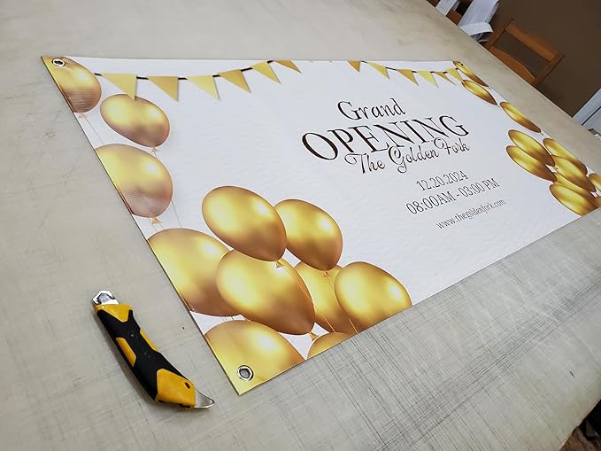 Custom Vinyl Banner - Vinyl Printed Personalized Banner Indoor & Outdoor Use for Display, Business, Events, Trade Shows, Grand Openings, Celebrations - ANY SIZE, ANY DESIGN - Next Day Turnaround | Print with Provision (Portrait)