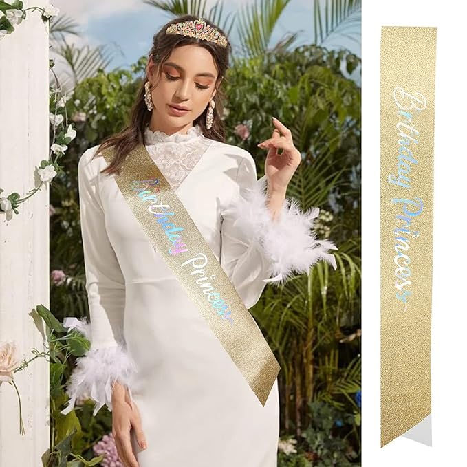 Birthday Girl Tiara and Crown with Sash, Headband and Party Decorations