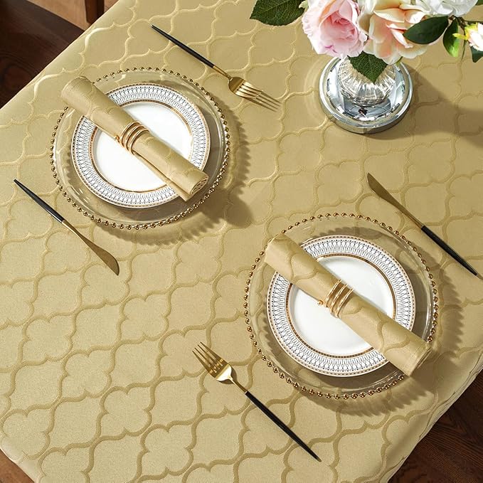SASTYBALE Fall Jacquard Napkins 20x20 Inch - Flower Pattern Autumn Glow Polyester, Spill Proof Wrinkle Resistant, Tabletop Decor for Thanksgiving Turkey Dinner, Fall Kitchen Dining & Holiday Parties