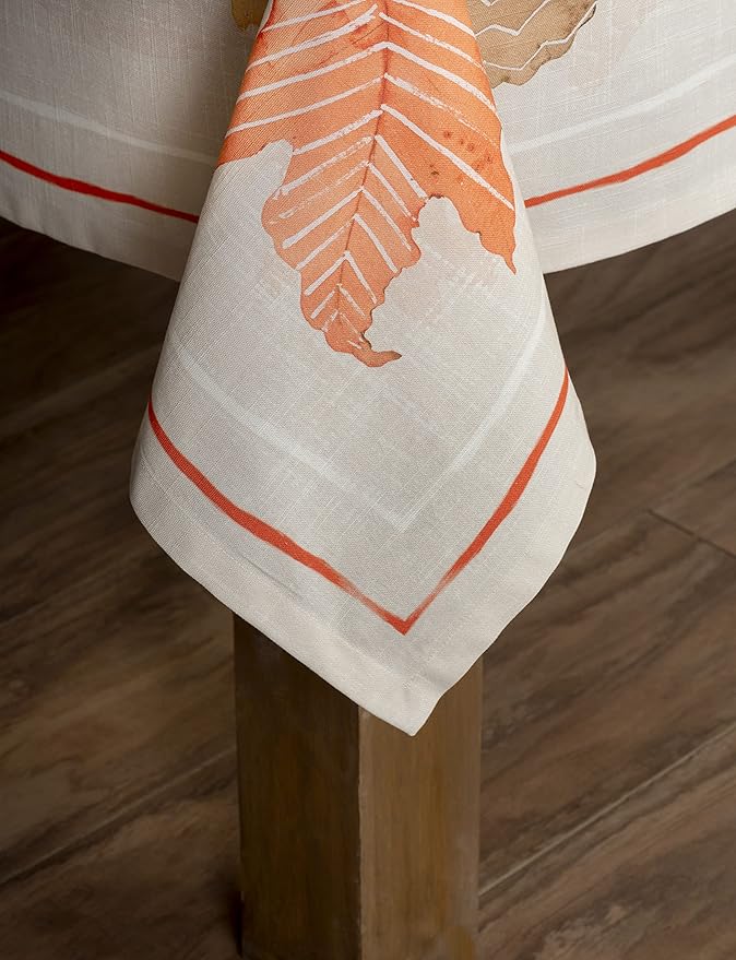 Maison d' Hermine Table Cloth Rectangle Table 100% Cotton 70 x 90 Inches Fall Tablecloth Reusable Everyday Use for Thanksgiving Christmas Decorations Dining Farmhouse Party (Colours of Autumn)