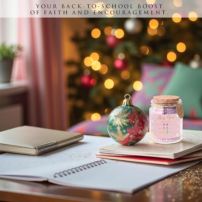 Hey Girl Bible Verse Jar – 92 Encouraging Scriptures for Teen Girls, Trendy Stuff & Gifts for Teen Girl, Back to School Essentials, Birthday Gifts & Christian Inspirational Jar for Teens