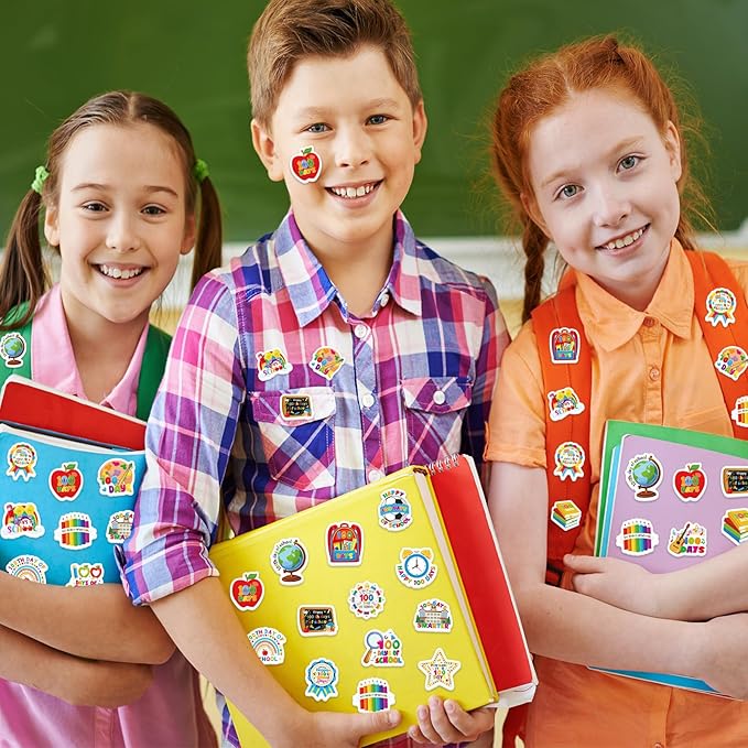 300Pcs 100 Day of School Foam Stickers, Cute School 100 Days Stickers Teacher Motivational Foam Sticker for Classroom DIY Art Craft Party Favor