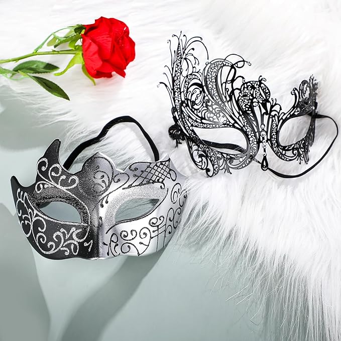 YU FENG Venetian Masquerade Mask for Women Couples Besties-Prom,Balls,Mardi Gras,Halloween and Parties Costume Mask
