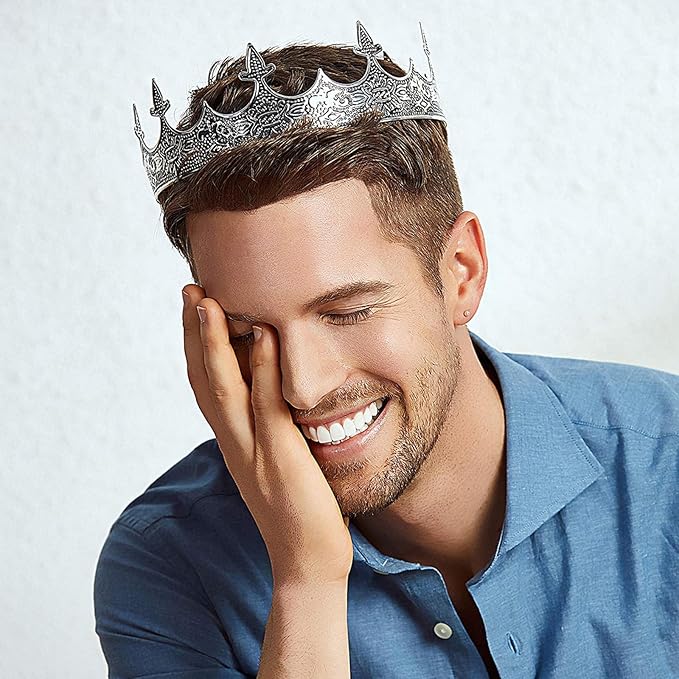 King Crown for Men Crowns Tiara for Birthday Party Costume