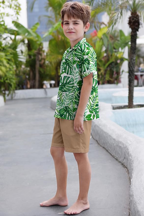 Cromoncent Matching Hawaiian Outfits for Family, Dad and Son Matching Luau Beach Tropical Shirts Mommy Daughter Tropical Sets