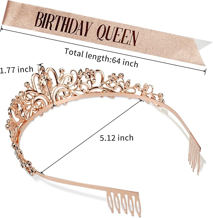 Gold Crown for Women Crystal Princess Tiaras Rhinestone Queen Headband Wedding Bridal Hair Accessories Birthday Prom Pageant Party Coming of Age Ceremony Photo Props