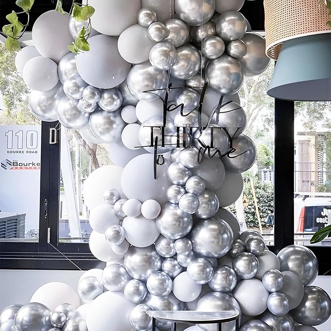 Metallic Silver Balloons, 66pack 12inch Chrome Silver Latex Party Balloons for Graduation, Wedding, Birthday, New Year, Baby Shower, Anniversary, Holiday Party Decorations