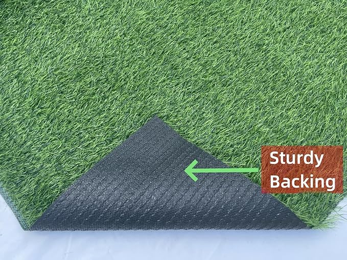 Artificial Grass Rug 13 ft x 50 ft, Synthetic Fake Grass Turf Mat for Indoor Outdoor Garden Home Decor, 0.8" Pile Height
