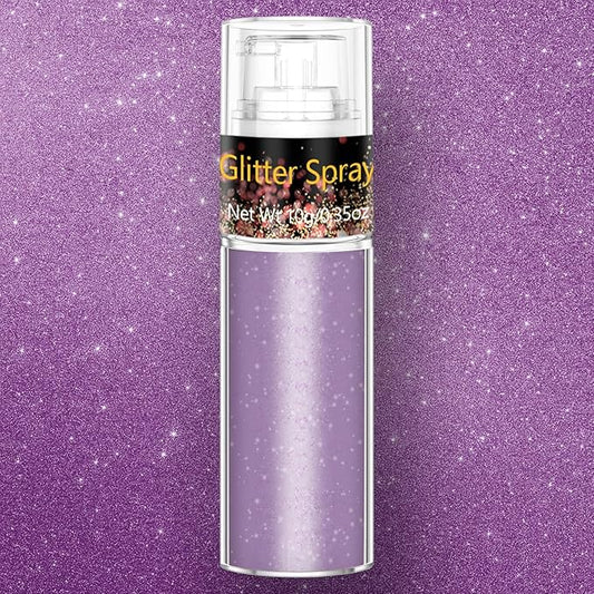 Mystic Purple Body Hair Glitter Spray 10g, Ultra Fine Holographic Shimmer Mist for Festival Makeup, Rave, Nightclub Glow, E-Girl Face Body Sparkle, DIY Craft Nail Art