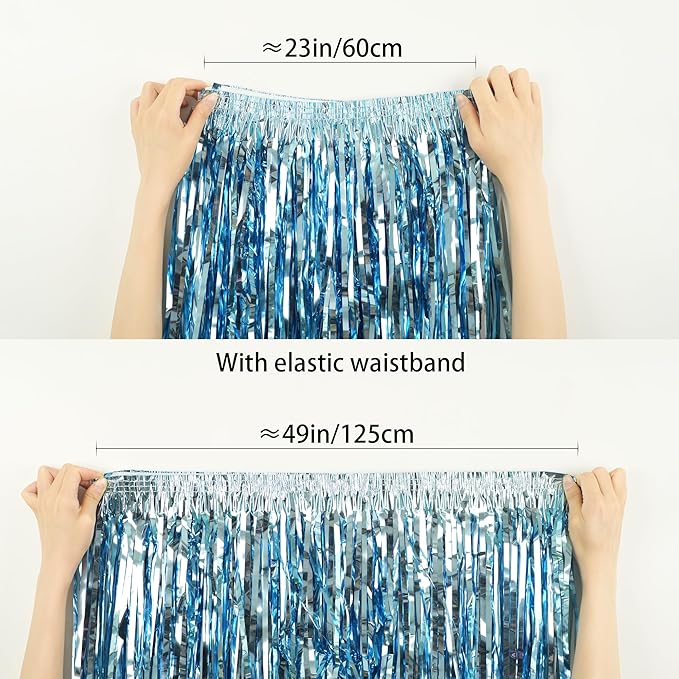 GREATRIL Foil Fringe Skirts Skirts for Birthdays Cheeleading Dance Performances - 4 Packs