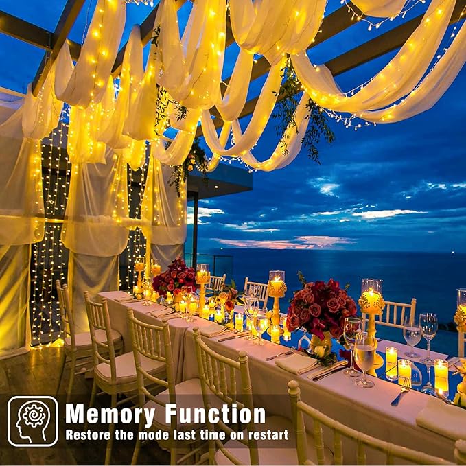 100FT 300 LED Christmas Lights Outdoor, Plug in Christmas String Lights Indoor, Waterproof & 8 Modes & Timer Function, Connectable Fairy Twinkle Light for Bedroom Xmas Wedding Decor, Warm White