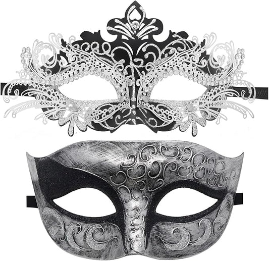 Coddsmz Couple Masquerade Mask Set - Venetian & Mardi Gras Mask for Women & Men