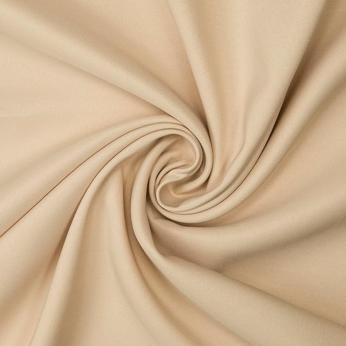 Gee Di Moda Fitted Tablecloth - 48 x 30 Inch Beige Polyester Rectangular Tablecloth for 4 Foot Tables - Heavy Duty Washable Fabric - Ideal for Buffet, Dinner, Wedding & Trade Show