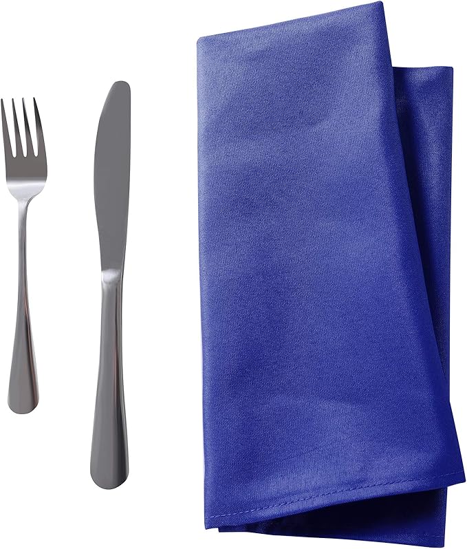 50pcs Polyester Cloth Napkins - 20 x 20 inch Royal Blue Dinner Washable Napkins with Hemmed Edges for Restaurant/Wedding/Hotel(50,Royal Blue)