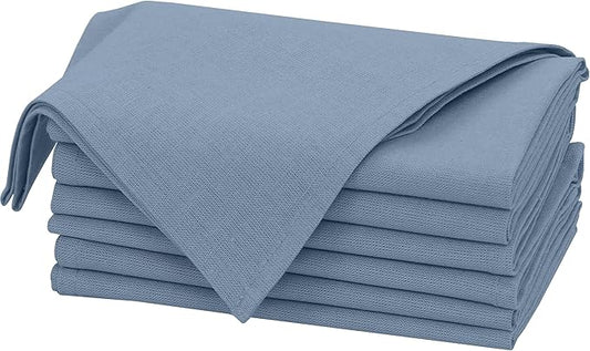 Ruvanti Linen Napkins Set of 6, 18x18 Cloth Napkins, Cotton Linen Blend Napkins Cloth Washable, Soft, Reusable Dinner Napkins for Wedding, Parties, Christmas, Thanksgiving, Everyday Use - Grey