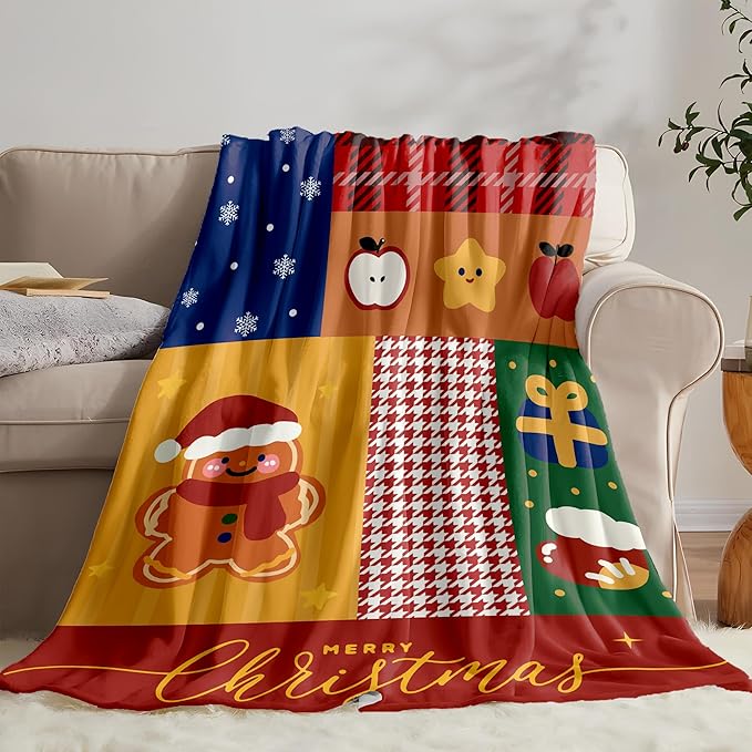 Christmas Fleece Throw Blanket – 300GSM Soft and Cozy Holiday Blanket for Sofa, Bed, Couch – Xmas Decorative Flannel Blanket, W50 x L70in