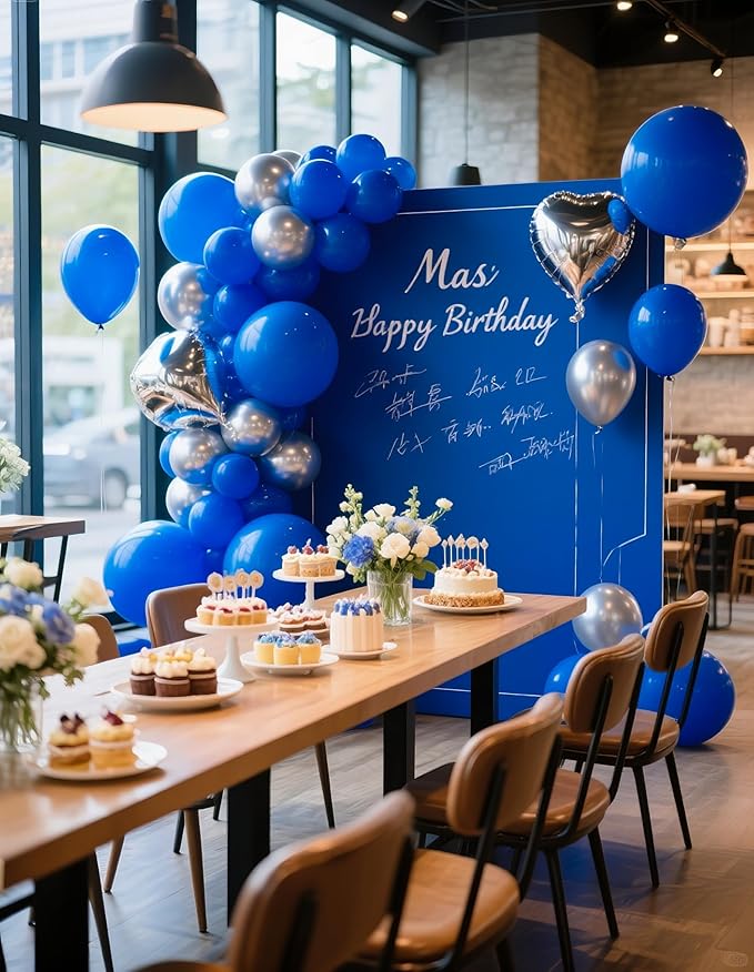 Royal Blue Balloons 145pcs Different Sizes 5in 10in 12in 18in Round Latex Blue Balloon Helium Arch Kit Garland for Graduation Wedding Baby Shower Birthday Party Decoration