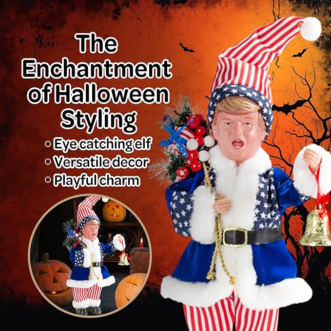Father Santa Donald Christmas Figurine 45cm (Blue) – Funny Holiday Character Ornament – Novelty Christmas Decoration for Home, Party & Garden