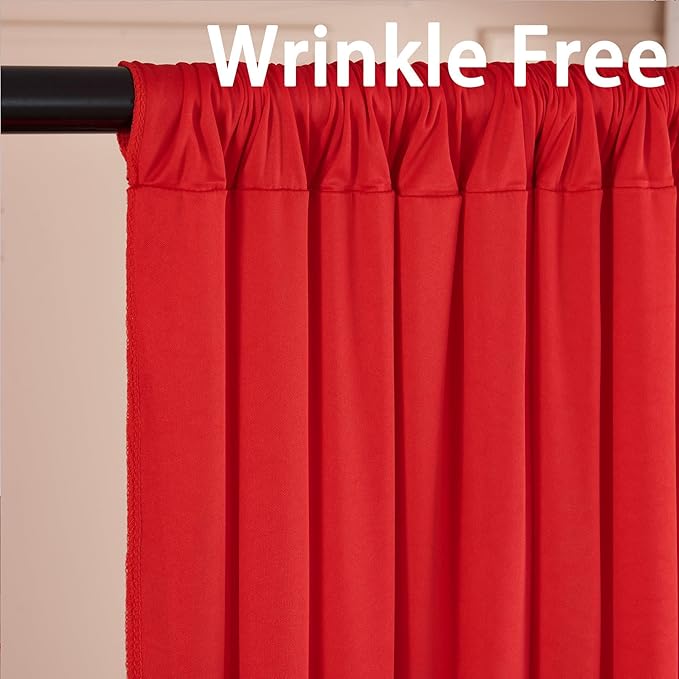 Red Black Yellow Backdrop Curtains Birthday Party Decorations Curtain Backdrop for Baby Shower Festival Decor 10×7ft
