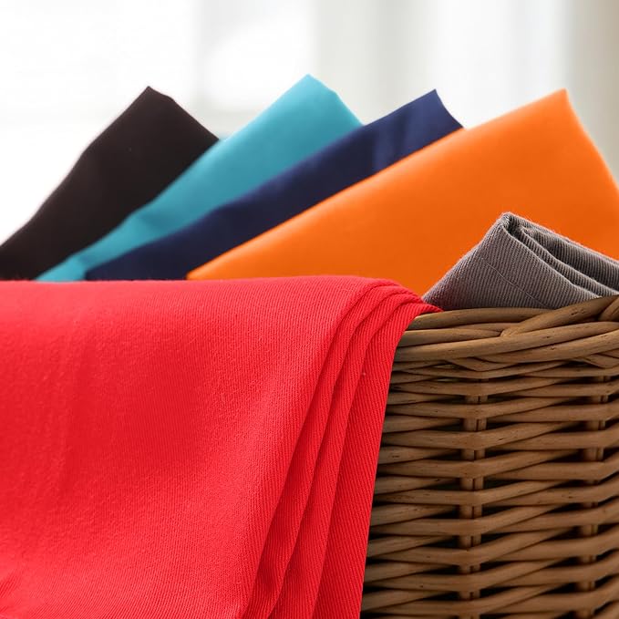 Utopia Kitchen Multi Color Cloth Napkins [12 Pack, 18x18 Inch] Absorbent Cotton Blend Washable and Reusable for Dinner, Restaurant, Lunch, Wedding and Hotel