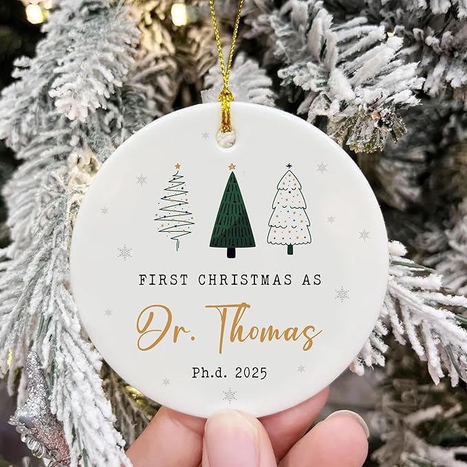 Personalized First Christmas As Doctor Christmas Ornaments 2025, Phd Graduation Gifts for Men Women, Custom Doctorate Grad Gifts, Phd Doctoral Graduation Ornament, Class of 2025, Dr Gift