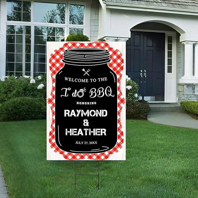 Personalized Welcome To The I Do BBQ Party Sign, I Do BBQ Wedding Engagement Party Yard Sign, I Do BBQ Sign, Couples Shower BBQ Sign, BBQ Yard Sign, BBQ Signs For Outside, I Do BBQ Decorations