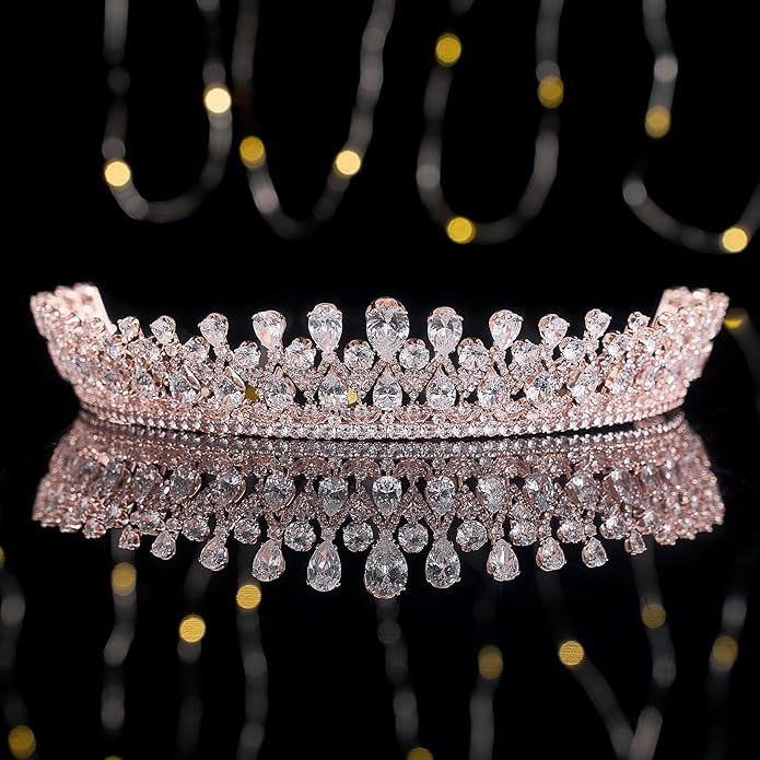 QXMYOO Vintage Women Wedding Tiaras Silver Cubic Zirconia Pageant Crowns Sweet 16 Birthday Prom Party Quinceanera Crowns Bridal Hair Accessories