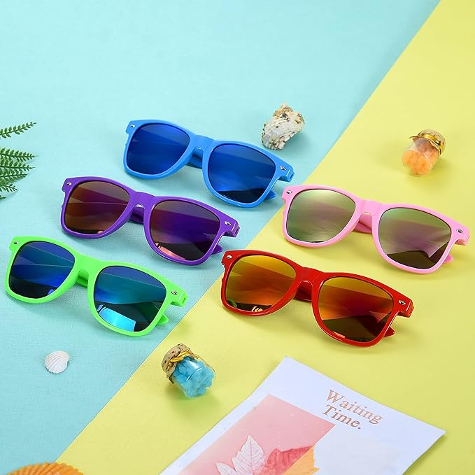Fsmiling Blue Sunglasses Bulk Adult Party Sunglasses 80s Sunglasses Pack for Men Women Party Favors -10Pack