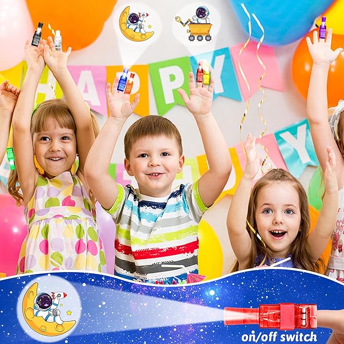 32 Pcs Finger Lights Space Theme Party Favors for Kids, Glow in the Dark Light Up Party Supplies Astronaut Toys Gifts Bulk for Boy Girl Birthday Goodie Bags Stuffers Back to School Classroom Prizes