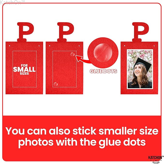 KatchOn, Red Proud of You Graduation Photo Banner 2024 - 10 Feet, Felt, Personalized, Holds 12 Pictures, Class of 2024 Decorations