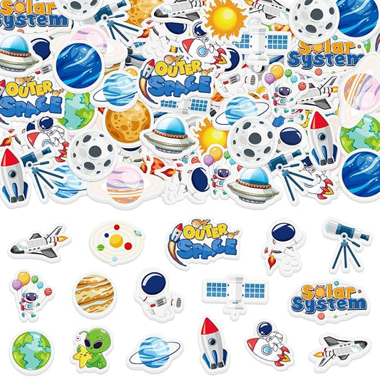 300Pcs Spaces Foam Sticker for Kids, Funny Solar System Planet Sticker Self-Adhesive Outer Space Foam Stickers for Home School Classroom DIY Art Craft Birthday Party Favor