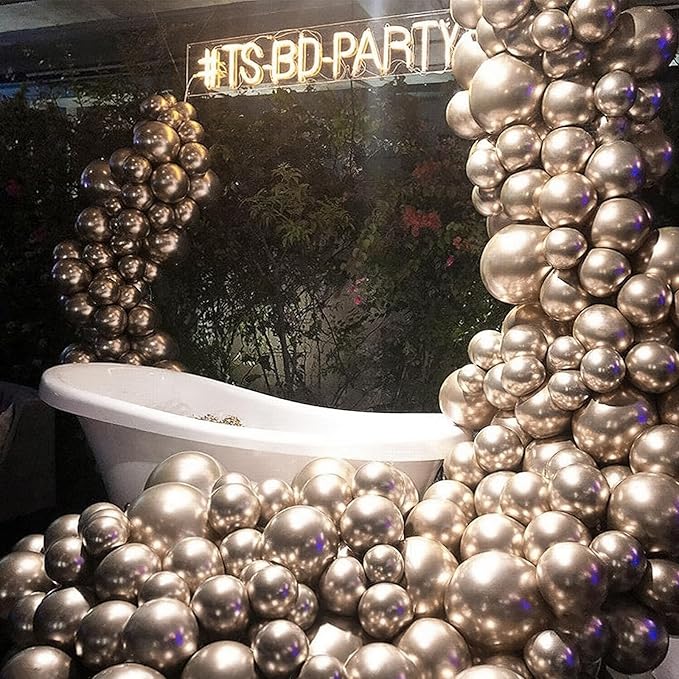 PartyWoo Chrome Gold Balloons 85 pcs Metallic Balloons Different Sizes Pack of 18 12 10 5 Inch Gold Balloon Arch Kit Balloon Garland for Birthday Christmas Baby Shower Party Decorations Gold-G127
