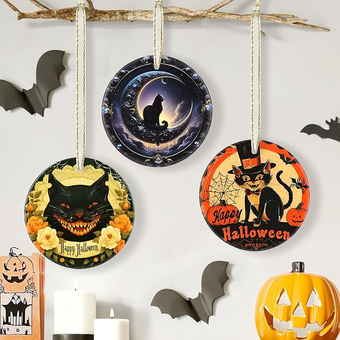 Touber Christmas Ornaments - Tree Decorations - Black Cat Moon