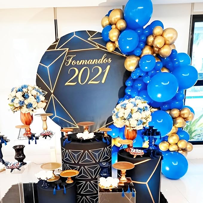 90pack Royal Blue Balloons Different Size 18/12/10/5 Inch Blue Balloon Garland Arch Kit for Graduation, Wedding, Birthday, New Year, Baby Shower, Baseball, Nautical Party Decorations