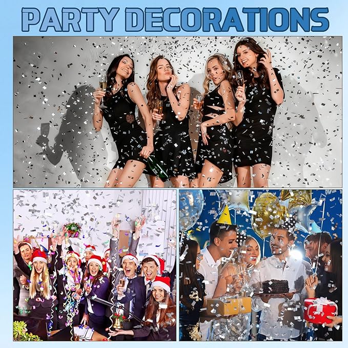 Sumind 1000 Grams Gold Silver Large Metallic Confetti Rose Glitter Throwable Table Scatter Foil Confetti for Wedding Birthday Party Baby Shower Graduation Christmas Celebrations