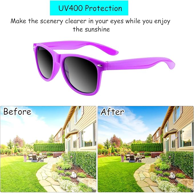 TUPARKA 96 Pieces Party Sunglasses Bulk for Goody Bag Fillers Beach Birthday Party Pool Party Supplies, 12 Neon Colors