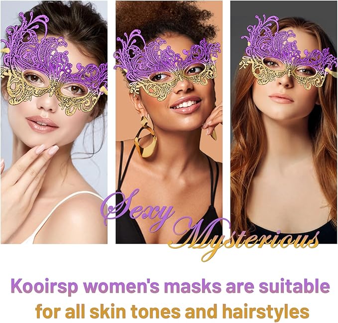 Masquerade Mask for Women Soft Lace Womens Masks Mardi Gras Mask Halloween Venetian Masks Carnival Cosplay Party Mask