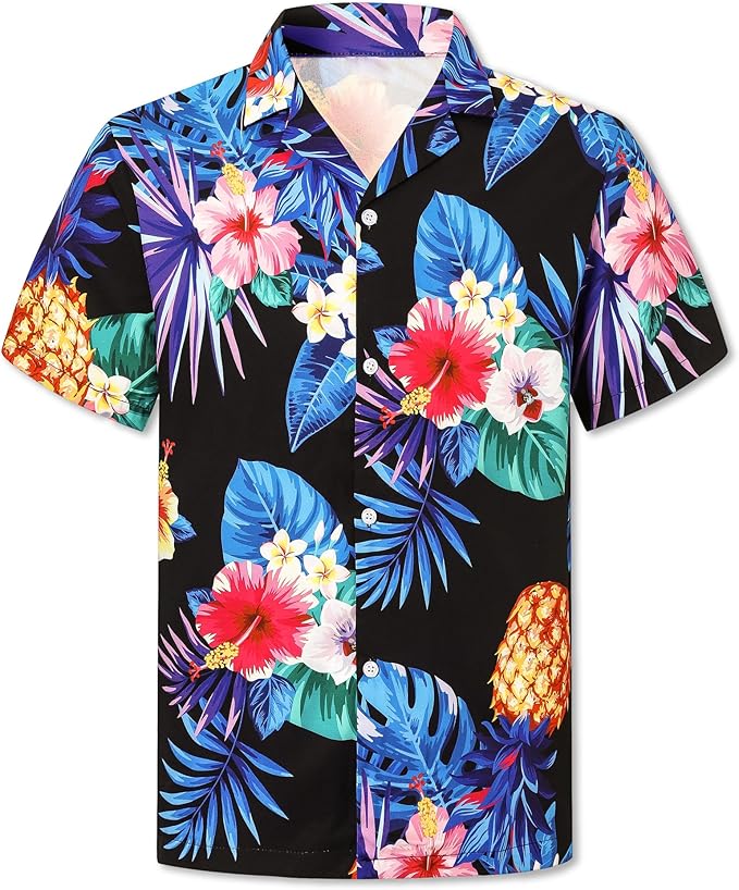 Cromoncent Matching Hawaiian Outfits for Family, Dad and Son Matching Luau Beach Tropical Shirts Mommy Daughter Tropical Sets