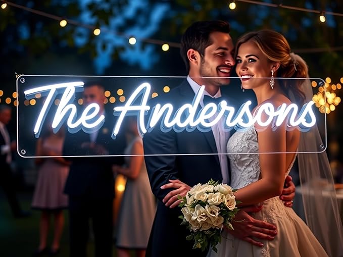 ADVPRO Custom Wedding LED Neon Signs, Customizable for Wall Decor, Birthday Party, Personalized Large Led Neon Light Sign with Surname, Name, Est Date