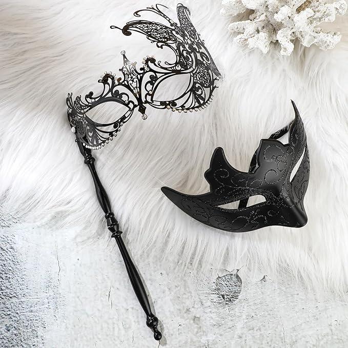 YU FENG Venetian Masquerade Mask for Women Couples Besties-Prom,Balls,Mardi Gras,Halloween and Parties Costume Mask