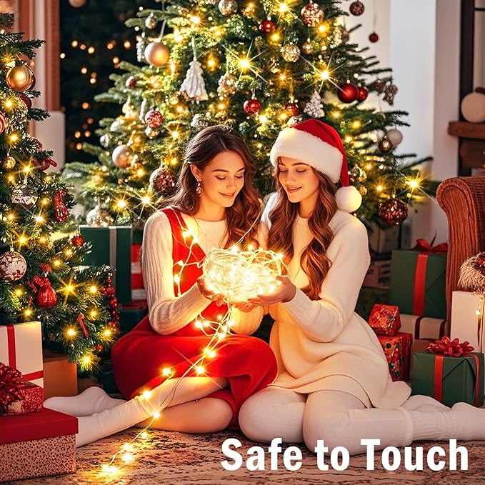 SAUIRS 197FT 500 LED Christmas Lights Outdoor String Lights with 8 Modes Timer Waterproof Fairy Light Plug in for Outside Indoor Party Xmas Palm Tree Yard Wedding Decorations(Warm White)