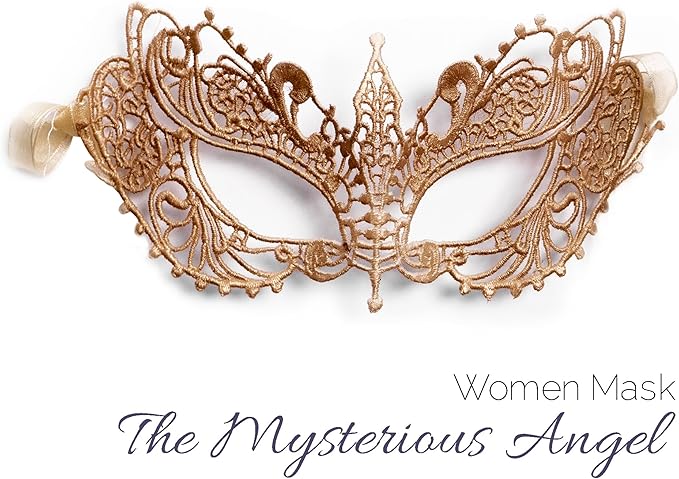 Masquerade Mask for Couples Women and Men - 3 Pack Venetian Gold and Black Lace, Mardi Gras Mask